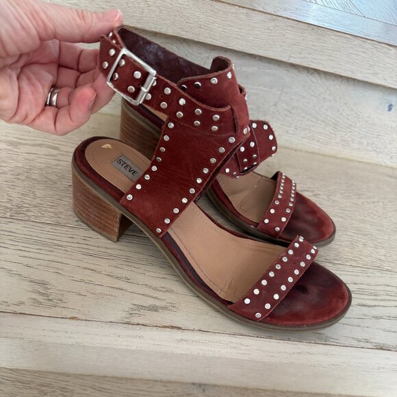 Steve Madden Gila Sandal Brown with Studs Size 8 - Picture 2 of 13